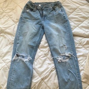 American Eagle mom jeans - ripped knees